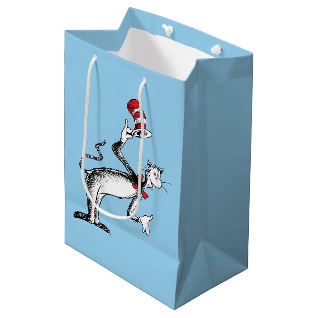 Cat in the Hat Takes A Bow Medium Gift Bag (Front Angled)