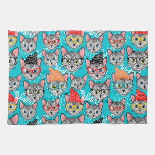 Cat in the hat tea towel