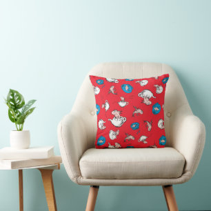 Cat In The Hat   The Fish Red Pattern Cushion