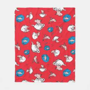 Cat In The Hat   The Fish Red Pattern Fleece Blanket