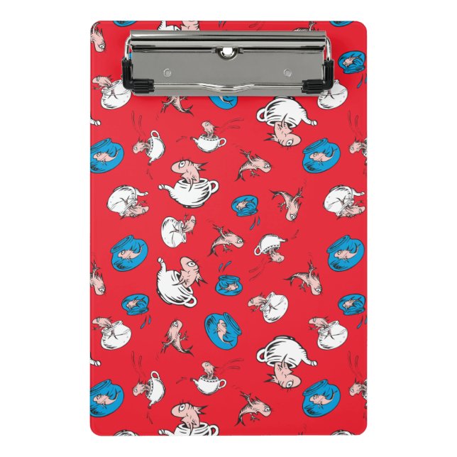 Cat In The Hat | The Fish Red Pattern Mini Clipboard (Front)