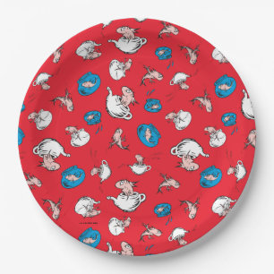 Cat In The Hat   The Fish Red Pattern Paper Plate