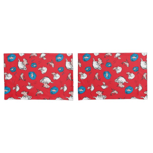 Cat In The Hat | The Fish Red Pattern Pillowcase (Front-Set)