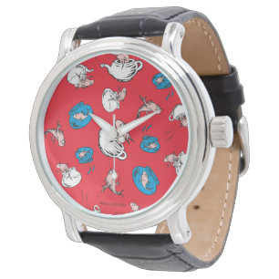 Cat In The Hat   The Fish Red Pattern Watch