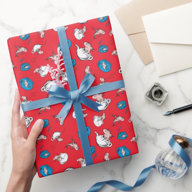 Cat In The Hat | The Fish Red Pattern Wrapping Paper (Gifting)