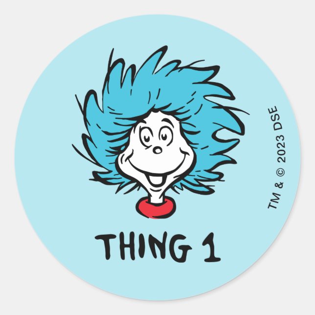 Cat in the Hat | Thing One Classic Round Sticker (Front)