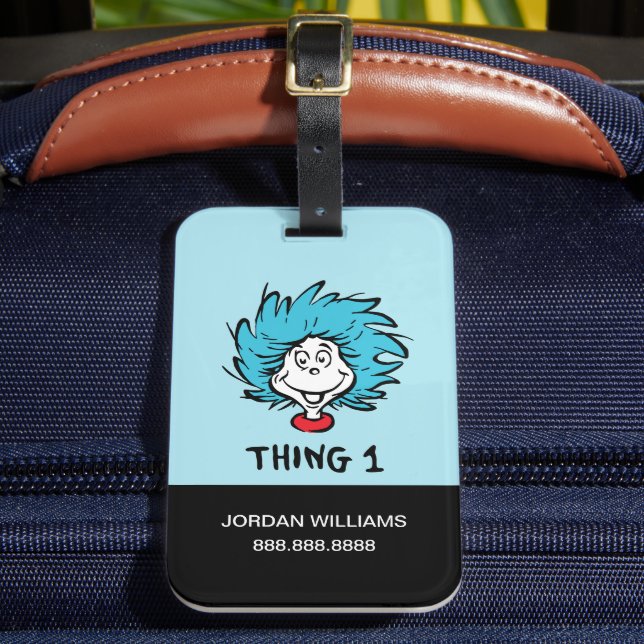 Cat in the Hat | Thing One Luggage Tag (Front Insitu 2)