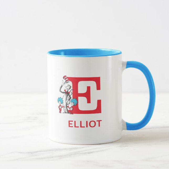 Cat in the Hat, Thing One Name & Monogram E Mug (Right)