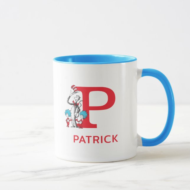Cat in the Hat, Thing One Name & Monogram P Mug (Right)