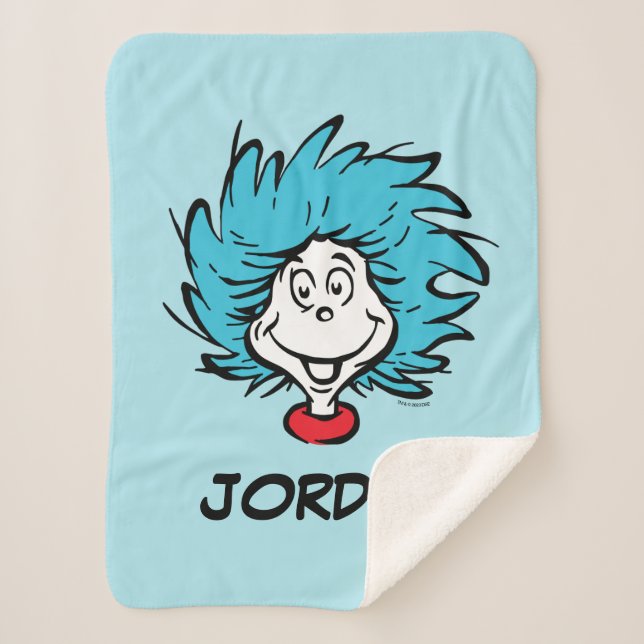 Cat in the Hat Thing One Thing Two - Custom Thing Sherpa Blanket (Front)