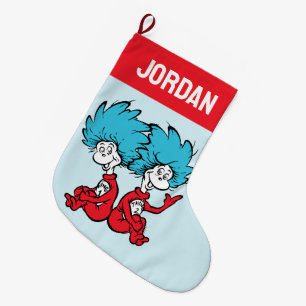 Cat in the Hat Thing One & Thing Two Large Christmas Stocking