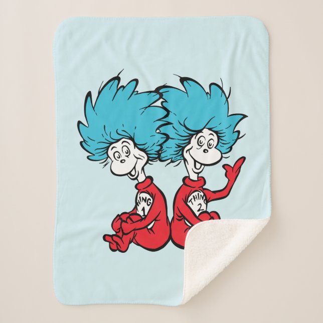 Cat in the Hat Thing One & Thing Two Sherpa Blanket (Front)