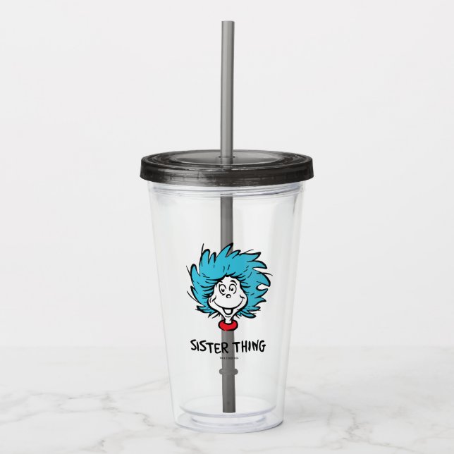 Cat in the Hat Thing One Thing Two - Sister Thing Acrylic Tumbler (Front)