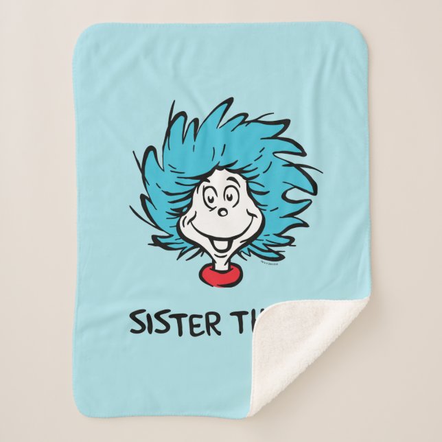 Cat in the Hat Thing One Thing Two - Sister Thing Sherpa Blanket (Front)