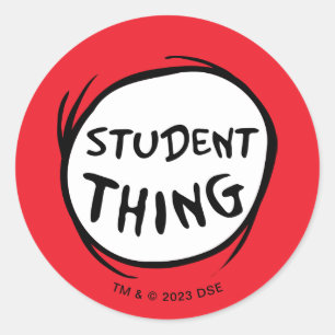 Cat in the Hat Thing One Thing Two Student Thing Classic Round Sticker