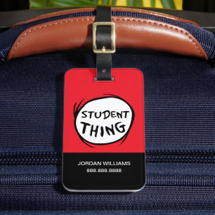 Cat in the Hat Thing One Thing Two Student Thing Luggage Tag