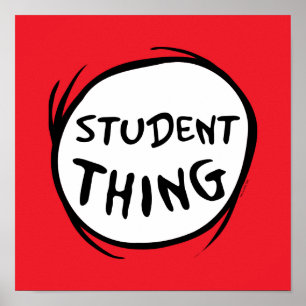 Cat in the Hat Thing One Thing Two Student Thing Poster