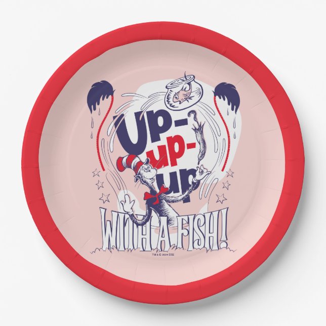 Cat In the Hat | Up-Up-Up With A Fish Paper Plate (Front)