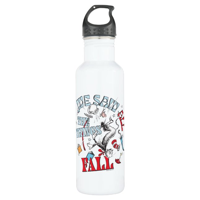 Cat In the Hat | We Saw All the Things Fall 710 Ml Water Bottle (Front)