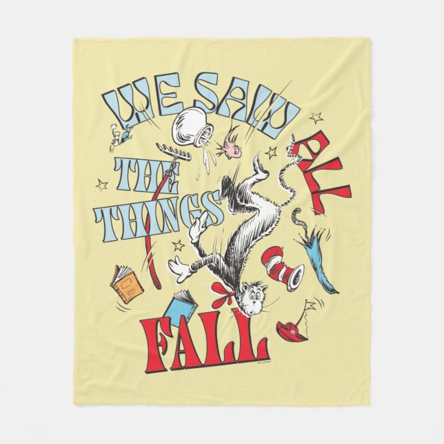 Cat In the Hat | We Saw All the Things Fall Fleece Blanket (Front)