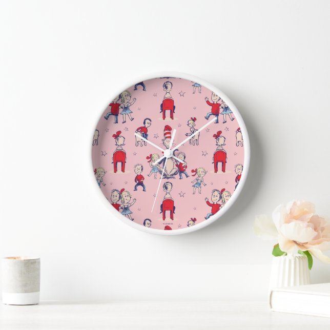 Cat In The Hat | With Kids Pattern Clock (Home)