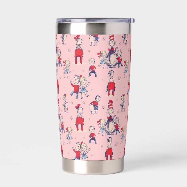 Cat In The Hat | With Kids Pattern Insulated Tumbler (Left)