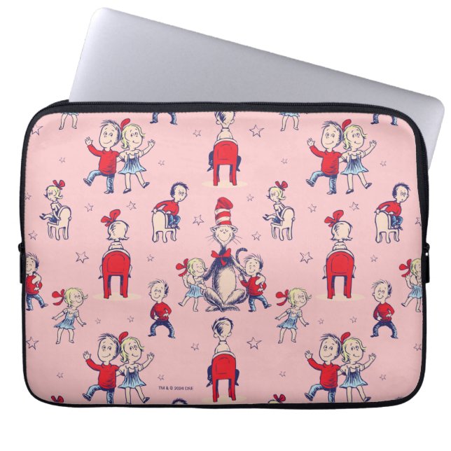 Cat In The Hat | With Kids Pattern Laptop Sleeve (Front)