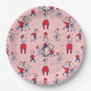 Cat In The Hat   With Kids Pattern Paper Plate