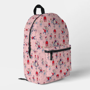 Cat In The Hat With Kids Pattern Printed Backpack