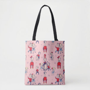 Cat In The Hat   With Kids Pattern Tote Bag