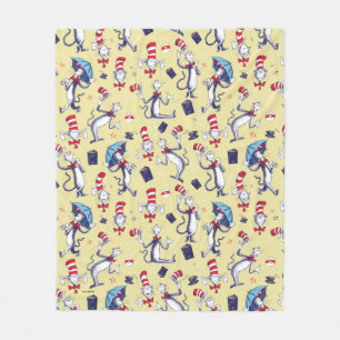 Cat In The Hat   Yellow Pattern Fleece Blanket