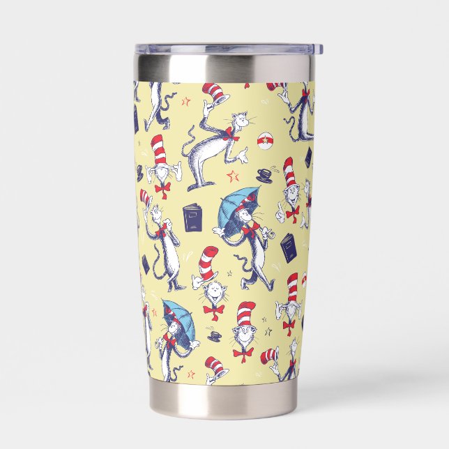 Cat In The Hat | Yellow Pattern Insulated Tumbler (Left)