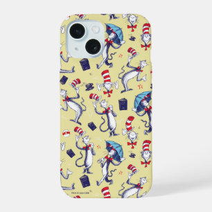 Cat In The Hat Yellow Pattern iPhone 15 Case