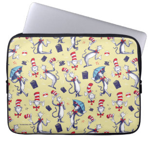 Cat In The Hat   Yellow Pattern Laptop Sleeve