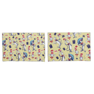 Cat In The Hat   Yellow Pattern Pillowcase