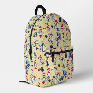 Cat In The Hat   Yellow Pattern Printed Backpack