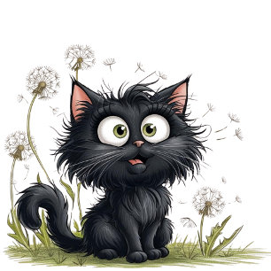 Cat in the Land of Fluffy Dandelions Mug