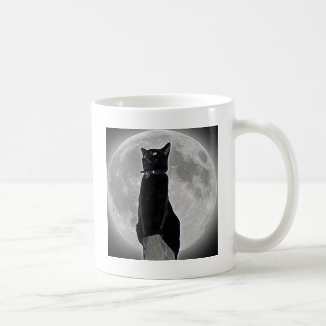 Cat in the Moon Coffee Mug (Right)