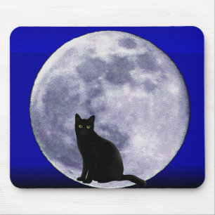 Cat in the Moon_ Mouse Mat