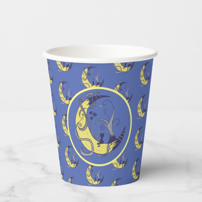 Cat in the moon paper cups (Front)