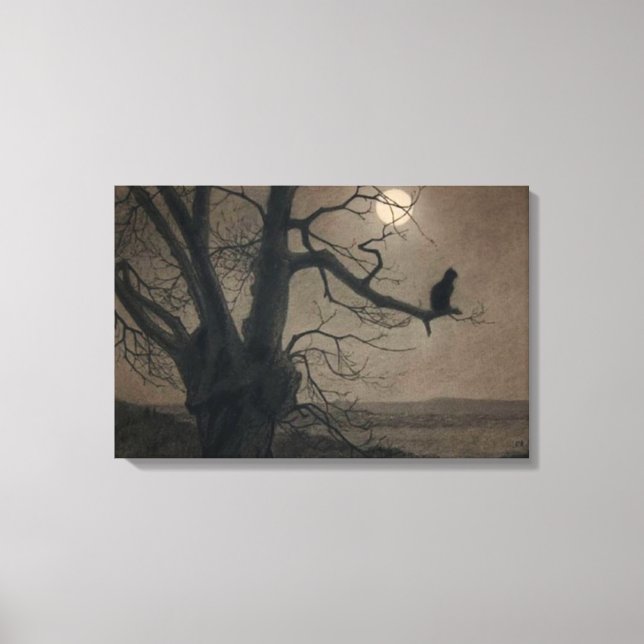 Cat in the Moonlight, Alexandre Steinlen Canvas Print (Front)