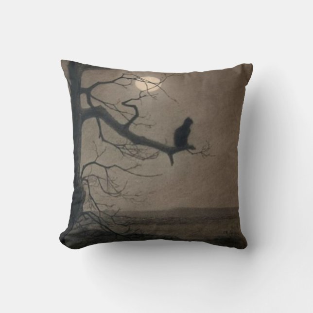 Cat in the Moonlight, Alexandre Steinlen Cushion (Front)