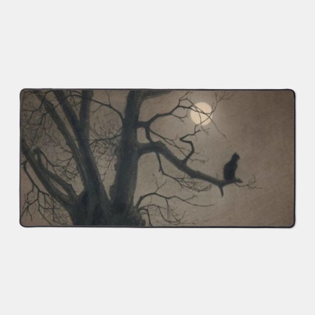 Cat in the Moonlight, Alexandre Steinlen Desk Mat (Front)