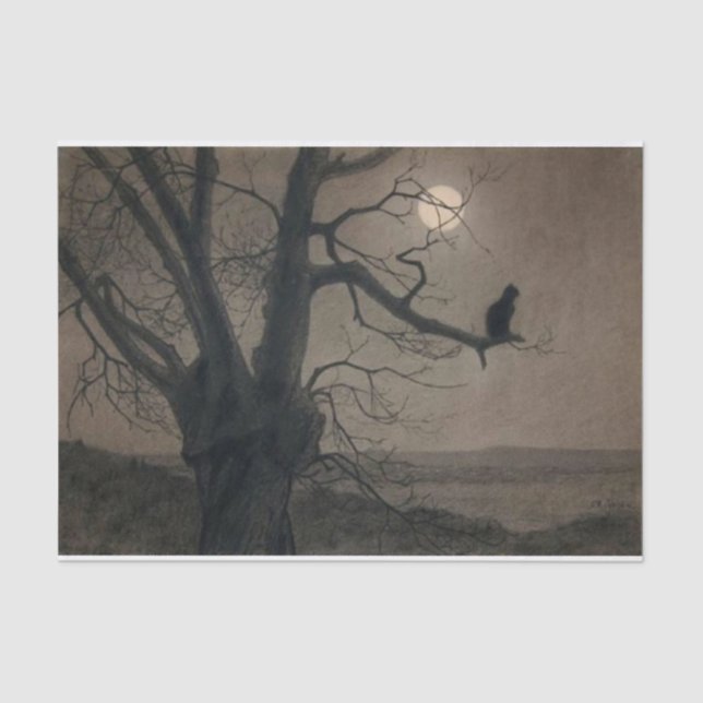 Cat in the Moonlight, Alexandre Steinlen Tissue Paper (Front)