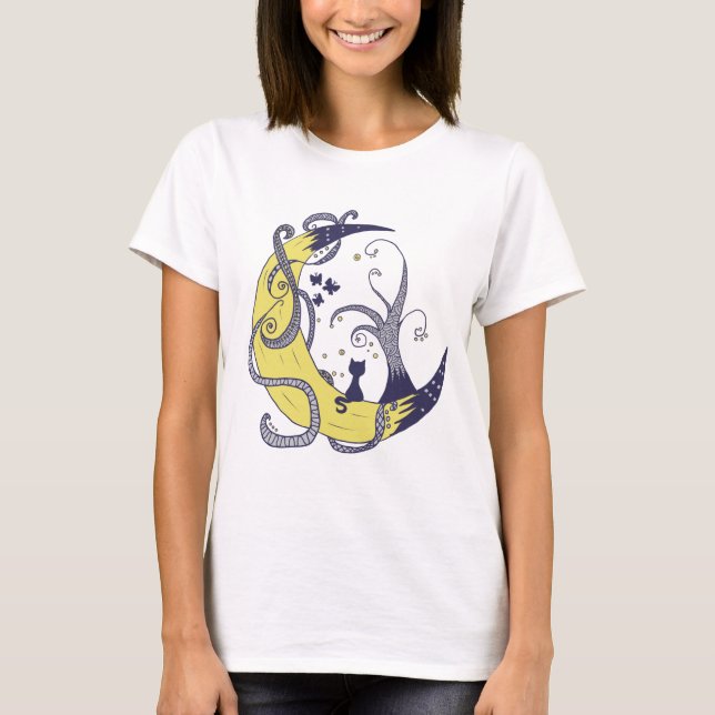 Cat in the moonshirt T-Shirt (Front)