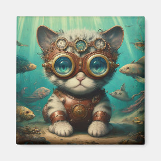 Cat in the Ocean Magnet