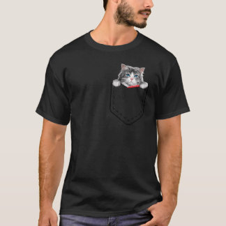 cat In the Pocket cat Cute Graphic cat in Pocket T-Shirt
