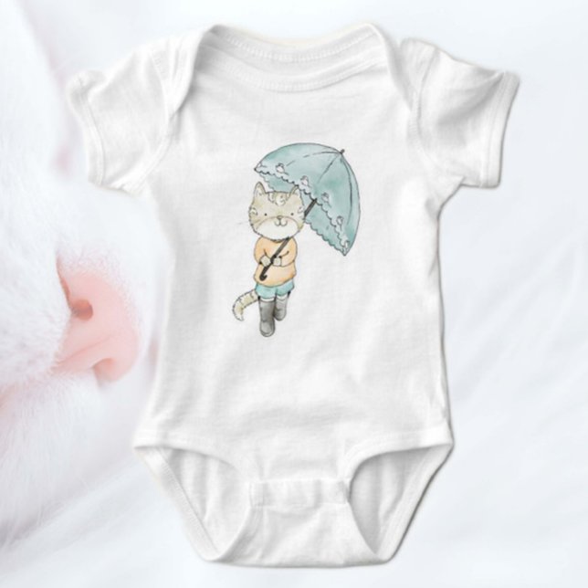Cat in the Rain Baby Bodysuit (Creator Uploaded)