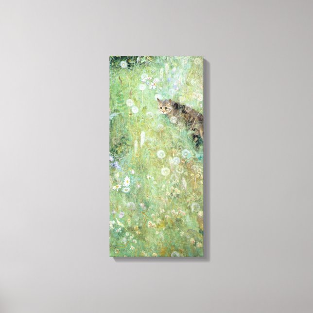 Cat in the Summer Meadow, Bruno Liljefors Canvas Print (Front)