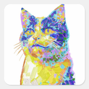 Cat in the Sunlight Square Sticker